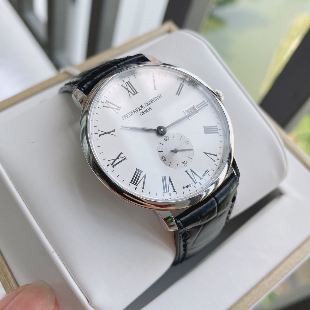 Đồng hồ nam chính hãng Frederique Constan Slimline siêu mỏng chỉ 5mm - Máy pin Thụy Sĩ - Kính Sapphire