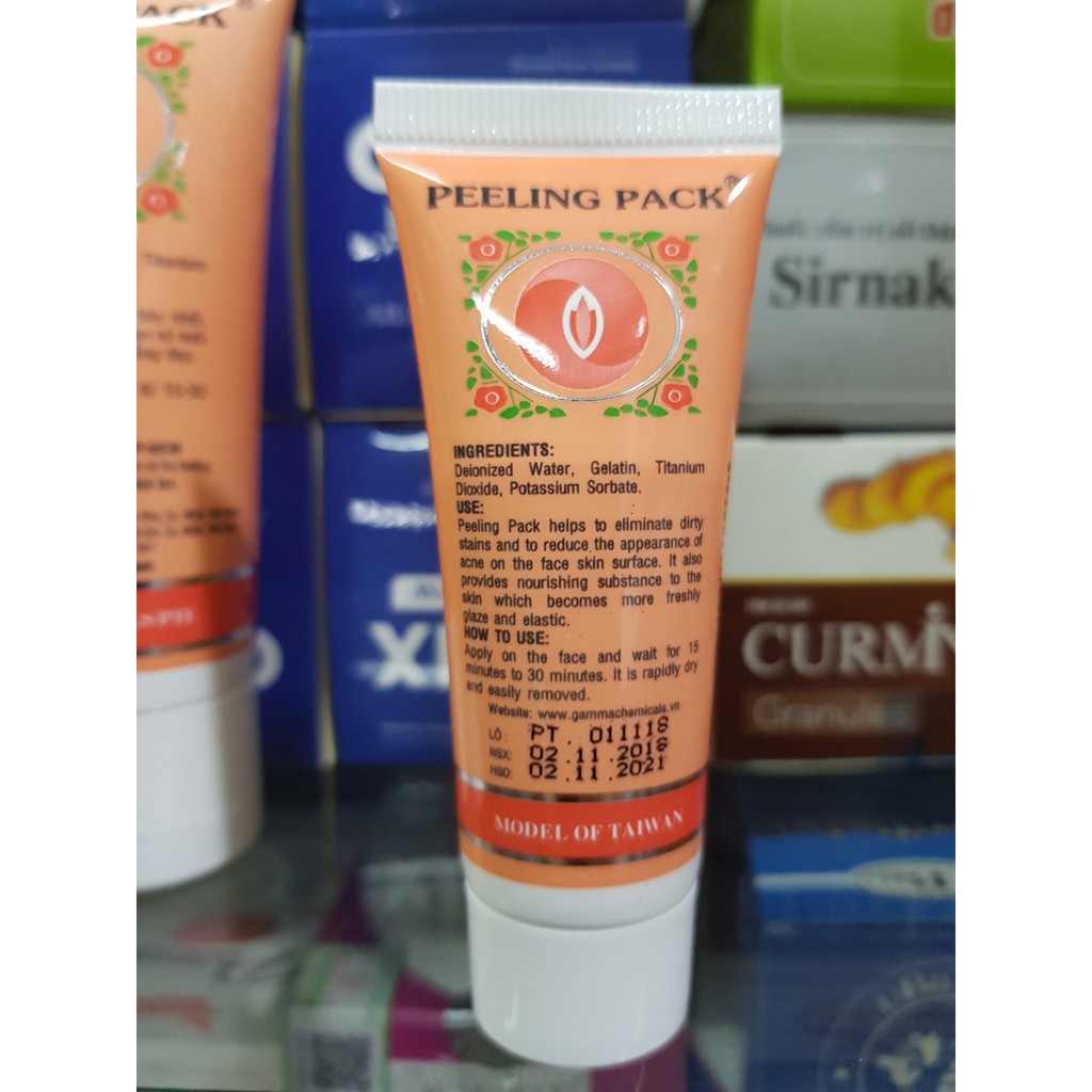 tube gel mặt nạ lột mụn peeling pack