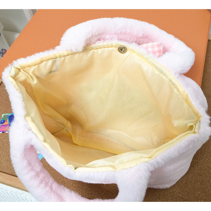 Túi gấu bông cầm tay Disney thỏ Stellalou Kuromi Melody Cinnamon hot tiktok hàng Quảng Châu có sẵn