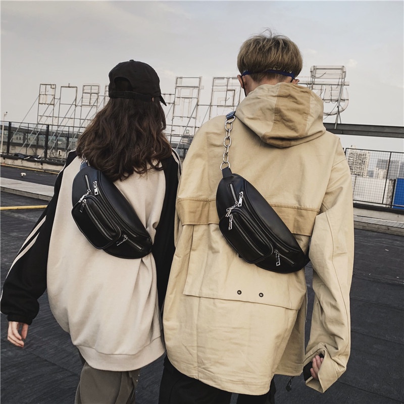 Túi Bao Tử Street Style Đeo Chéo 5 Ngăn Kéo Quai Xích L500