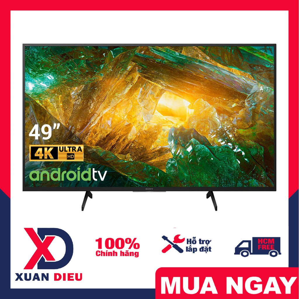 Android Tivi Sony 4K 49 inch KD-49X8050H - Tính năngNetflix,Voice Control,Youtube.bảo hành 2 năm.Giao miễn phí HCM