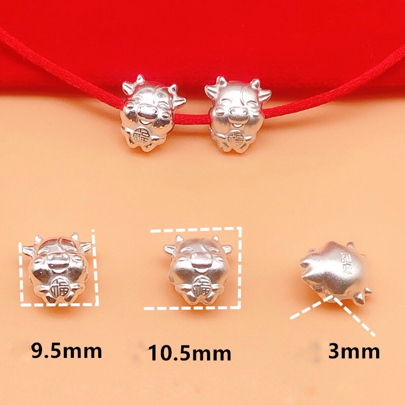 [S925] Charm Trâu bạc kim tiền - MH677