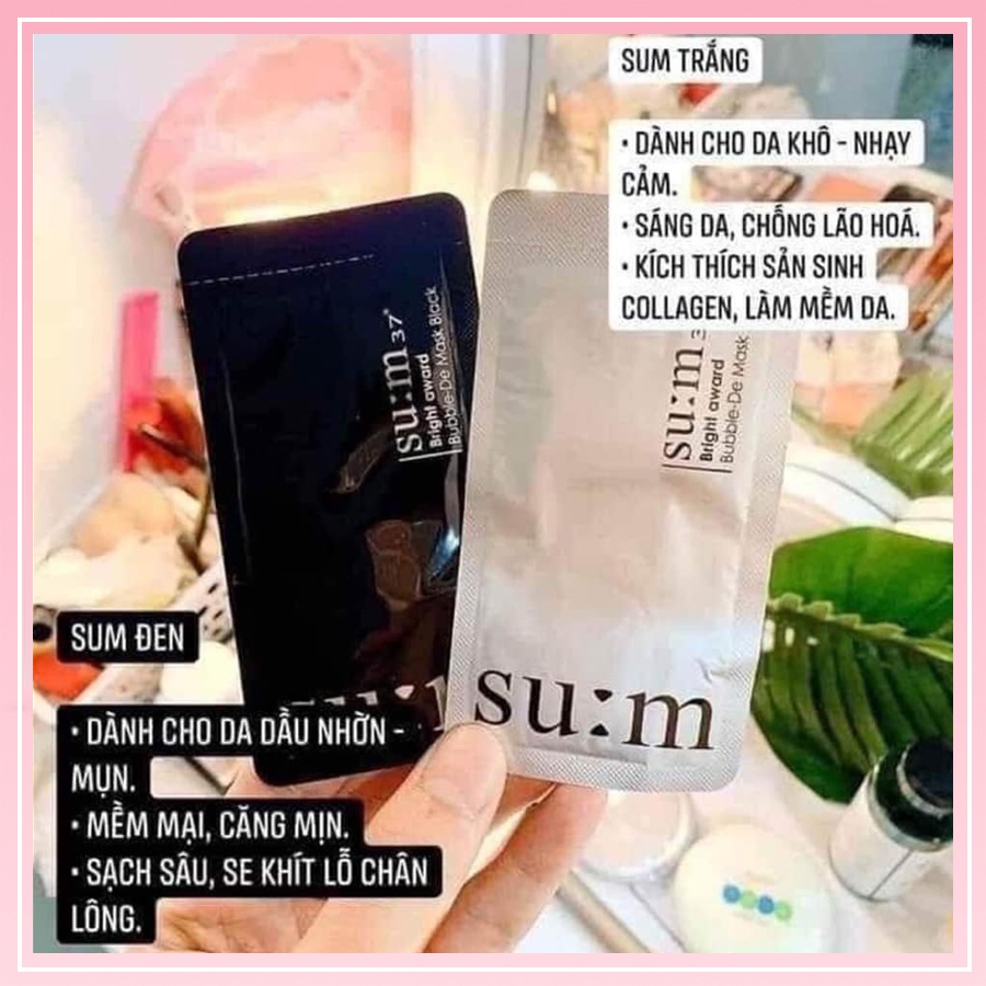 Mặt Nạ Thải Độc Sum 37 Bright Award Bubble De Mask 2ml Hai Màu Đen - Trắng Hàn Quốc