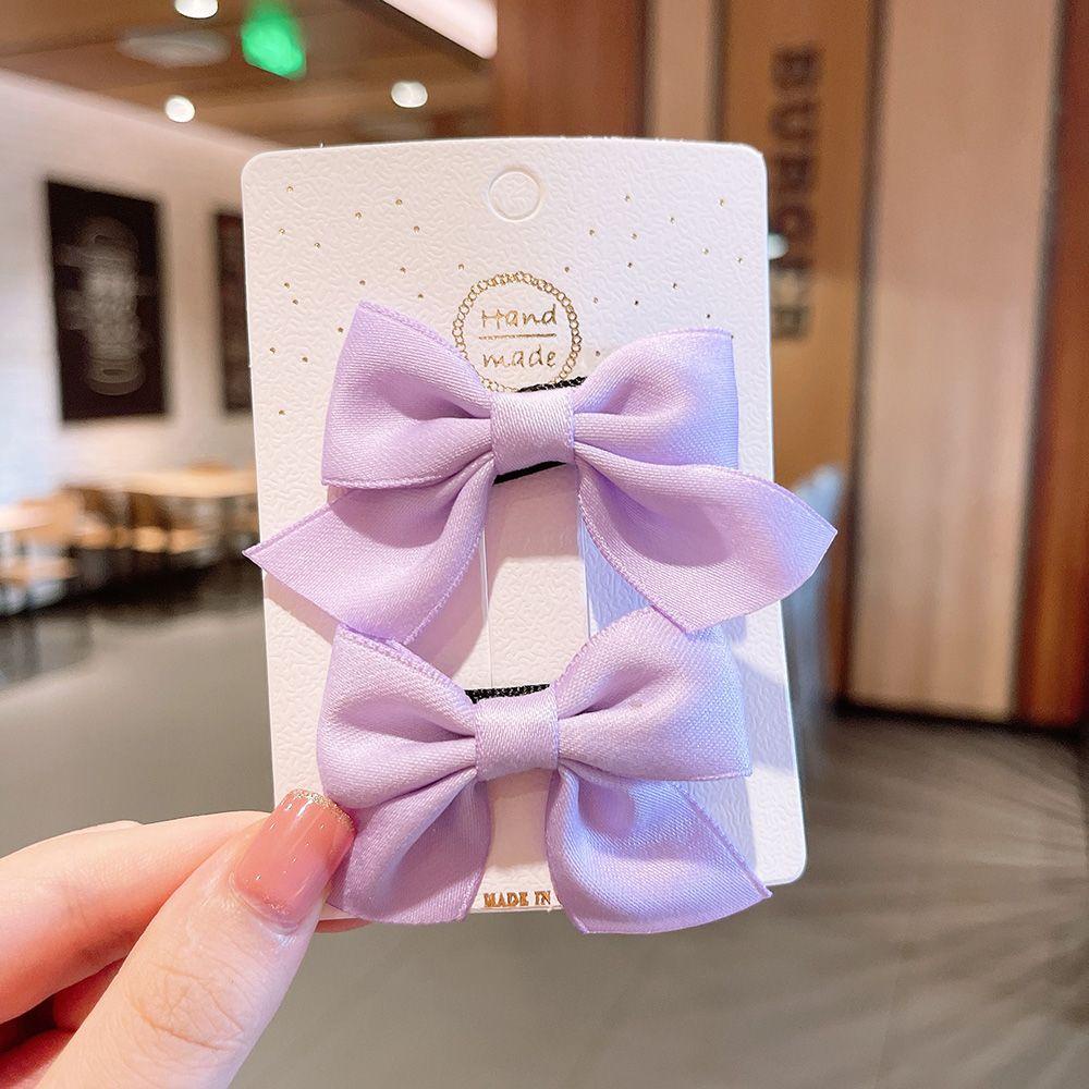 Bộ 2 Kẹp Tóc Màu Trơn Dễ Thương Cho Bé