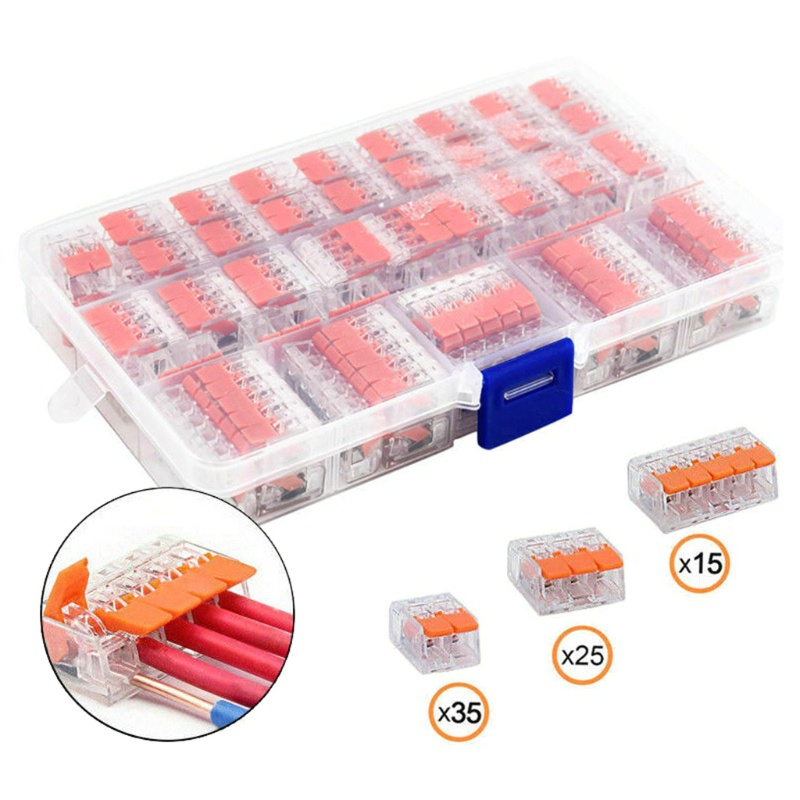 Bộ 75 Đầu Nối Dây Điện 2 Cổng 3 Cổng 5 Cổng Mini Tiện Dụng