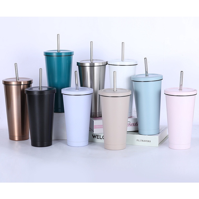 Ly giữ nhiệt Inox304 500ml Tặng kèm ống hút  Cốc giữ nhiệt Inox304