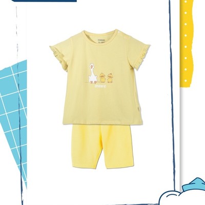 [CHAANG] Set quần áo cộc tay lake vàng cho bé