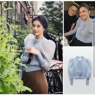 Áo zara len  phối tay voan  auth sz M