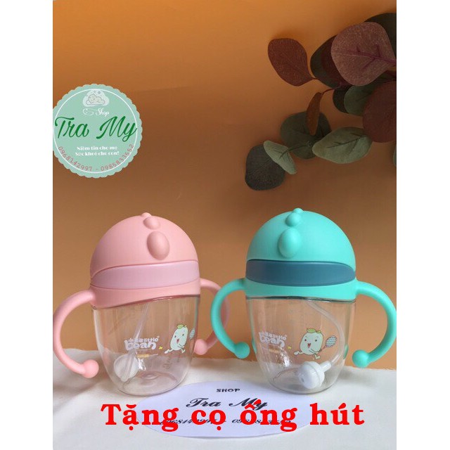 Bình tập uống nước chống sặc LittleBean mẫu khủng long 240ml (tặng kèm cọ ống hút)