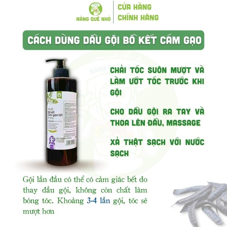 Dầu Gội Bồ Kết Cám Gạo Giảm Rụng Tóc Cô gái Bhnong