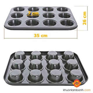 Khuôn cupcake 12 lỗ lớn 353cm