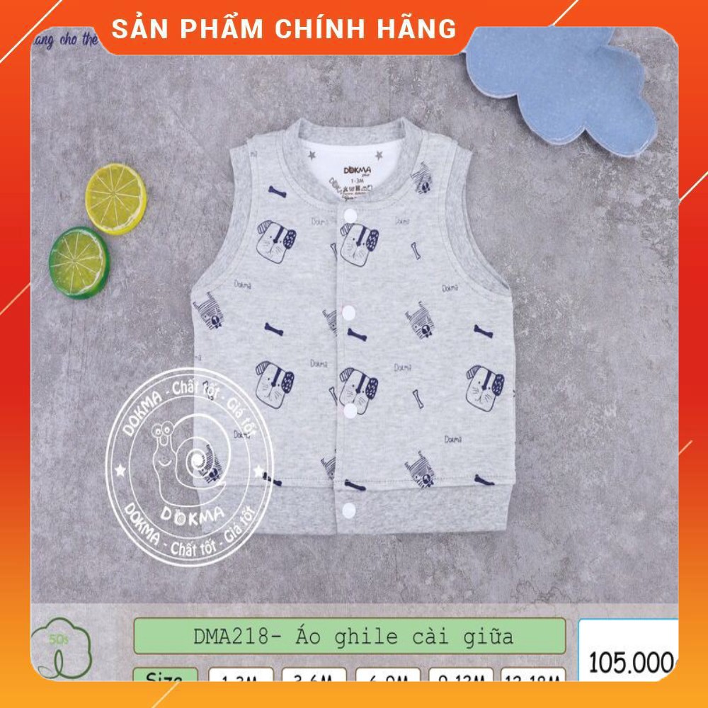 Áo gile cài giữa DOKMA DMA218 SIZE 1-18M ( chọn màu nhắn tin shop )