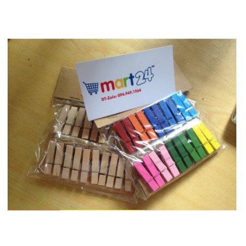 Kẹp gỗ 20 cái kèm 1 mét dây thừng
