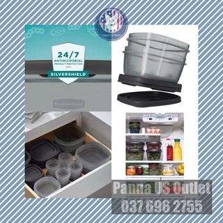 [TÁCH SET] Hộp nhựa đựng thực phẩm RUBBERMAID - màu đen nắp đen - Hàng Mỹ