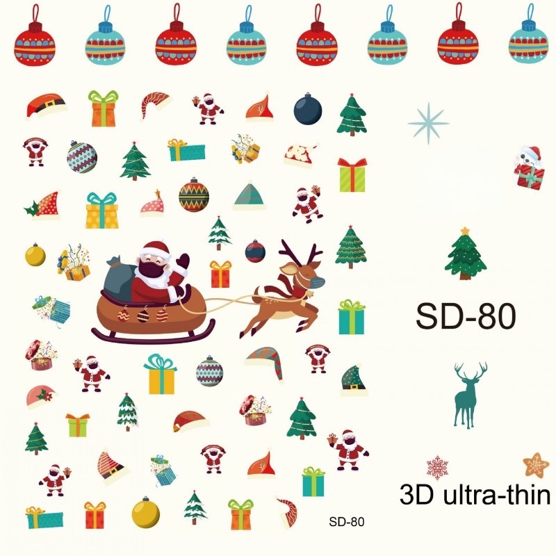 [Hàng mới về] Miếng dán trang trí móng tay chủ đề giáng sinh