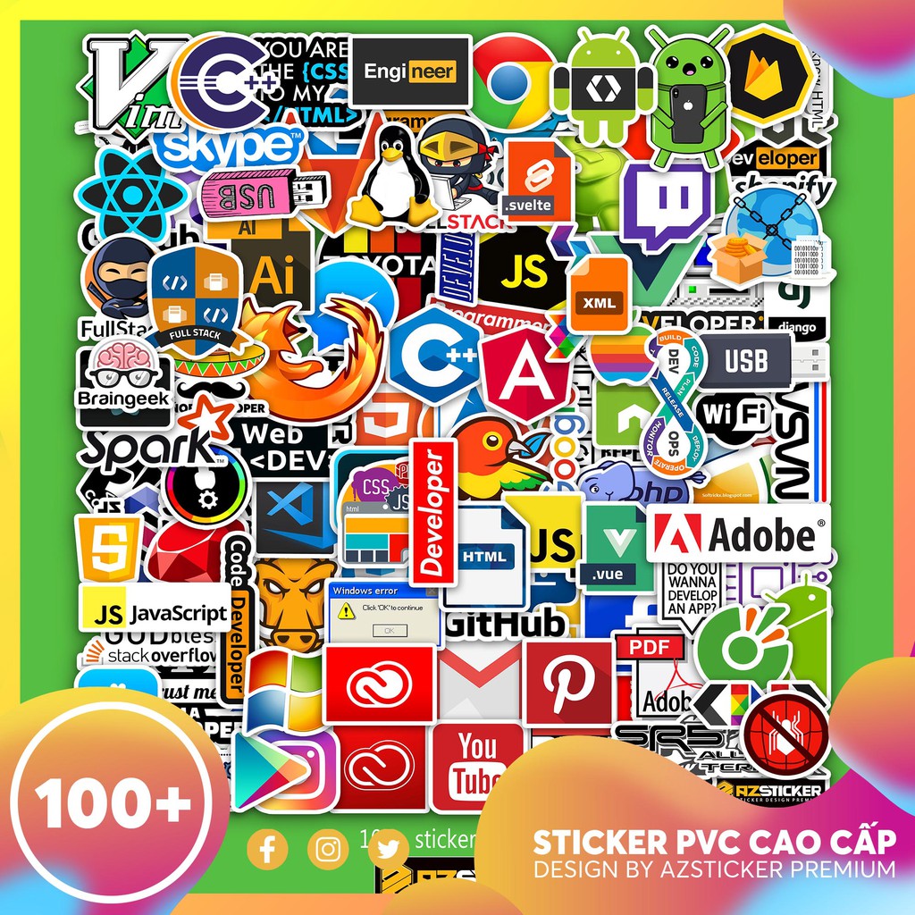 Sticker Dán Laptop , Dán Điện Thoại , Dán Máy Tính Bảng Dành Cho Dân IT ...