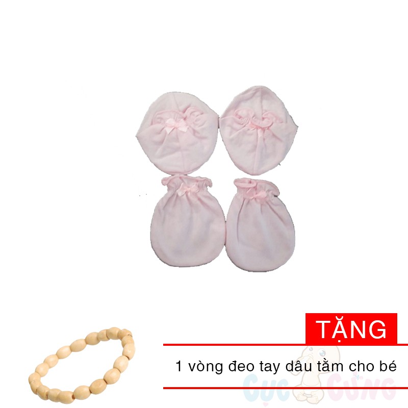 Bao tay bao chân Hello B&B màu cho bé màu ngẫu nhiên TẶNG 1 vòng dâu tằm cho bé