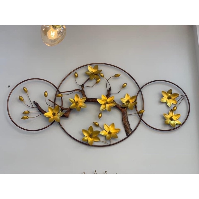 Tranh Sắt Treo Tường Nghệ Thuật, Tranh Decor Trang Trí Hoa Mai Trắng Mã C806