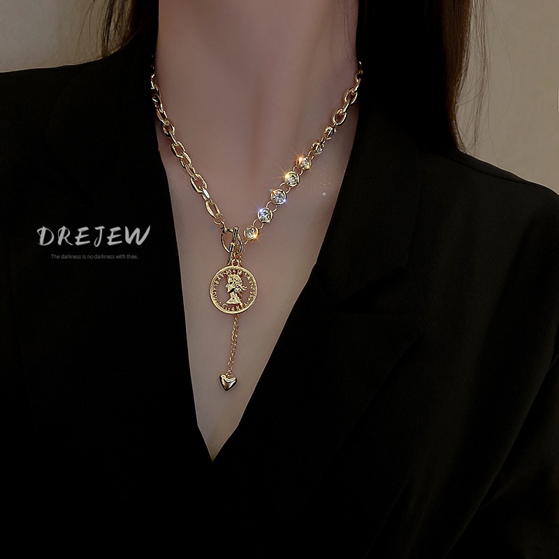 Vòng cổ choker DREJEW kiểu dáng chữ Y thời trang sang trọng cho nữ