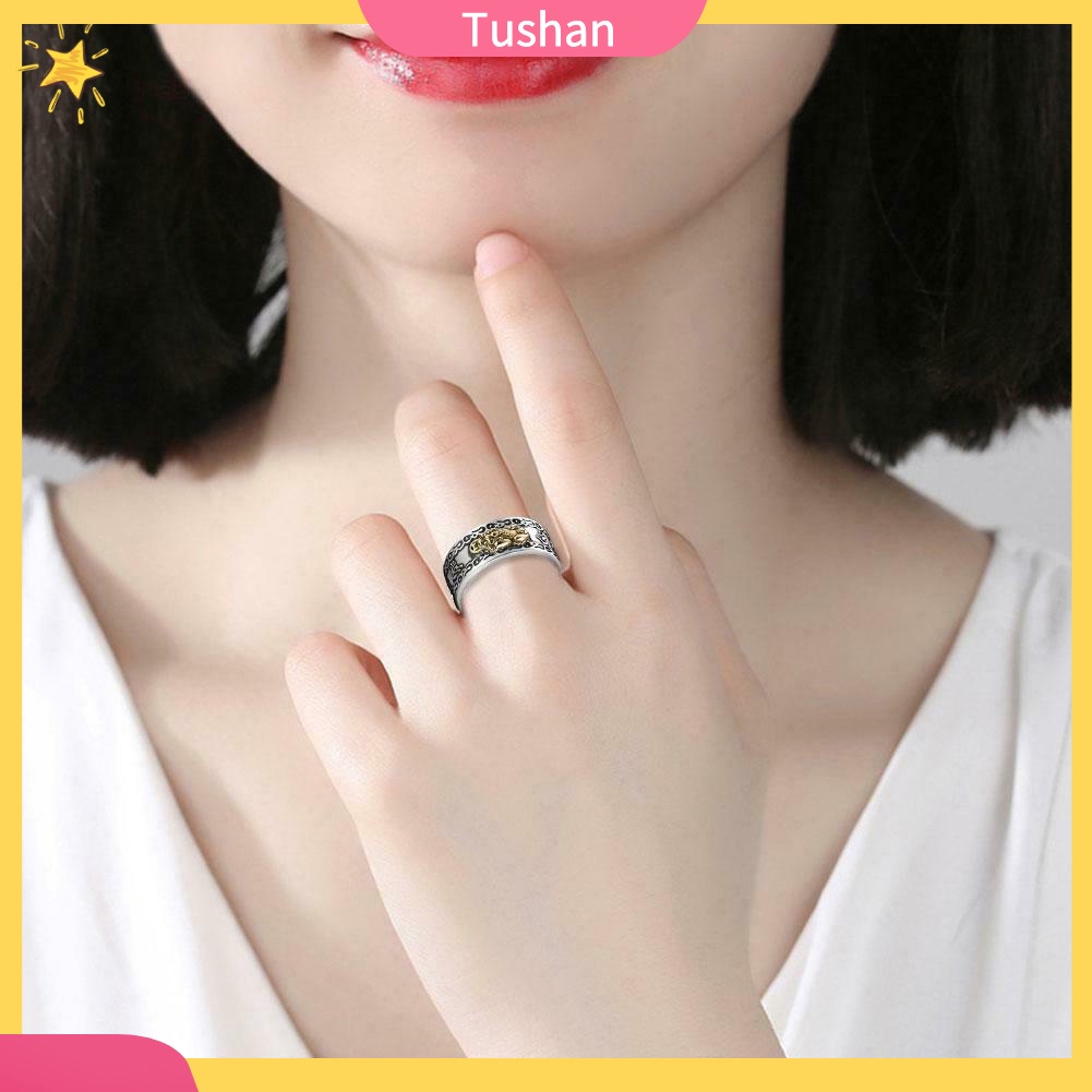 Nhẫn Hở Mạ Bạc Khắc Hình Trái Tim May Mắn Cho Nam