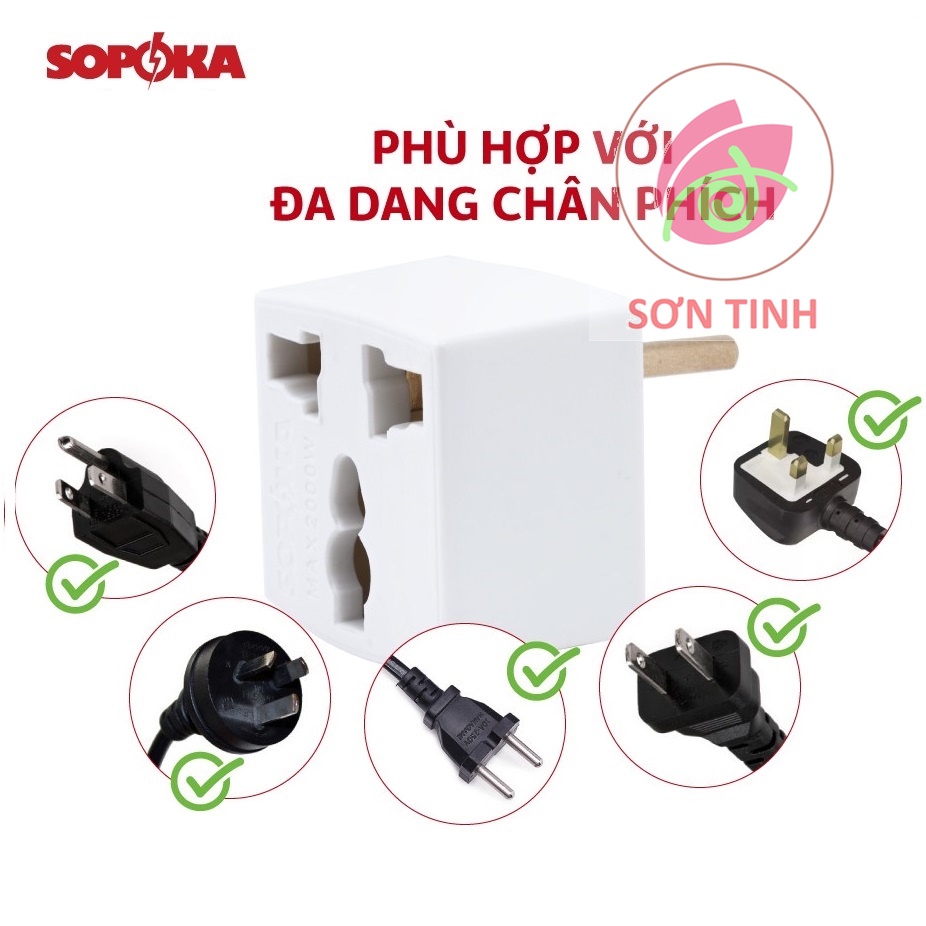 Ổ cắm đa năng chuyển nguồn SOPOKA P6A chịu nhiệt chống cháy