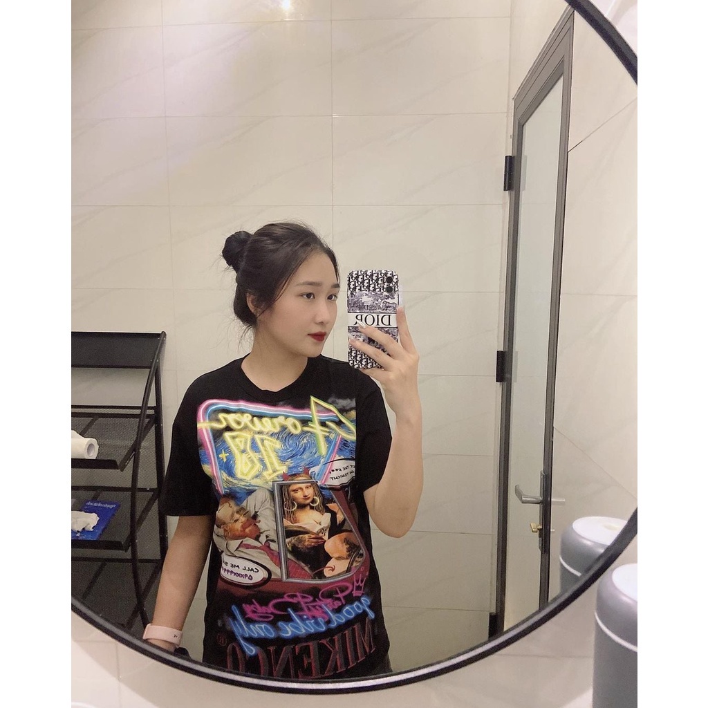 Áo MIKENCO Cao Cấp CHÍNH HÃNG nam nữ, Áo thun Mikenko tay lỡ in hình Vangogh 5D check app xịn chất cotton mặc mát MK33