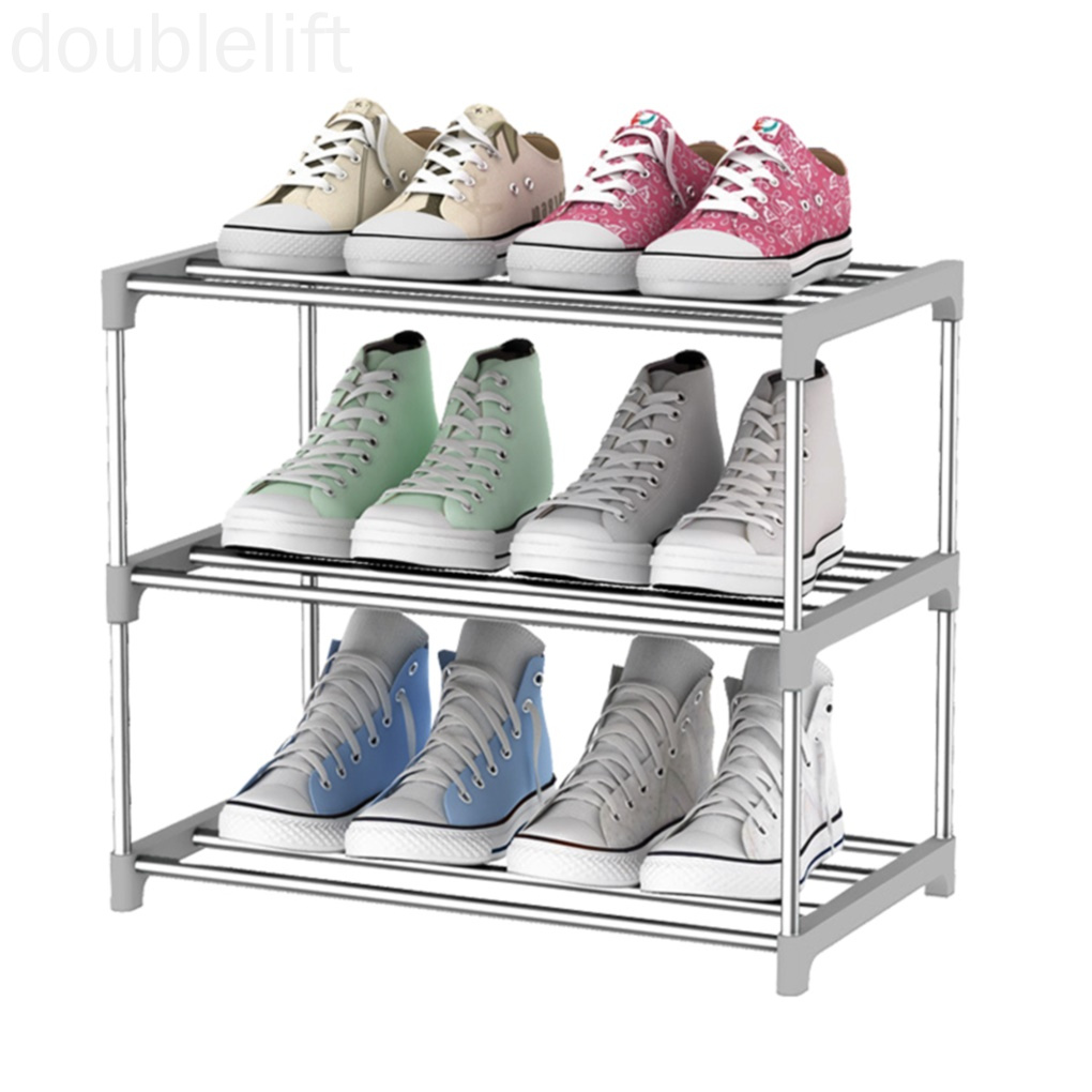 Shoes Rack Organizer Multi-layer Stainless Steel Shoe Stand Storage Shelf for Entryway Door doublelift store