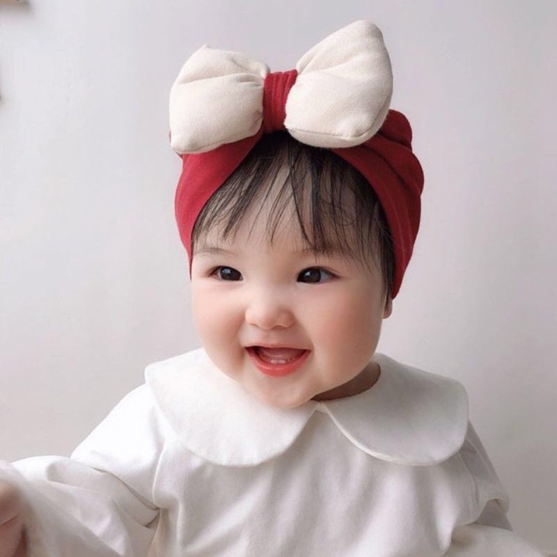 Mũ turban nơ phồng cho bé - LunaKids [Ảnh thật]