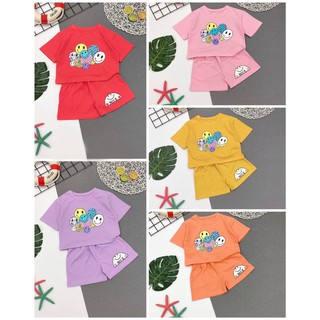 Combo 3 Bộ Đồ bé gái hình nhiều mặt cười dễ thương cho bé từ 6kg-29kg.BDBG44.