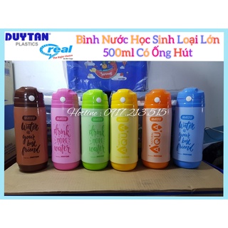{ Tổng kho giá rẻ }Bình nước học sinh có ống hút Matsu Duy Tân 500ml
