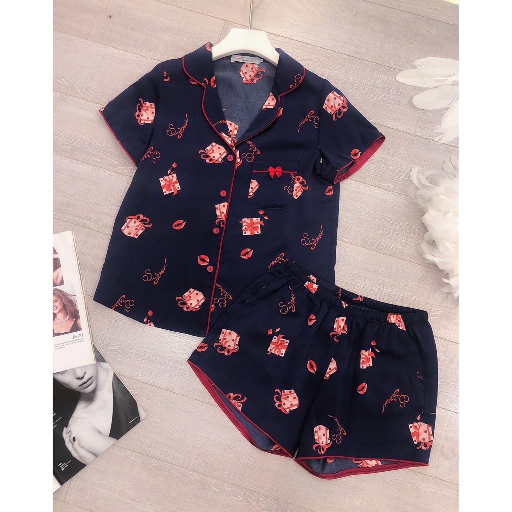 Bộ lụa đùi Bambi tay cộc quần đùi - Lụa giấy Bambi M300