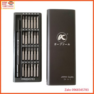 Bộ tuốc nơ vít nam châm Kapusi Nhật bản 24 Đầu thép hợp kim S2 Đối với sửa chữa máy tính điện thoại di động