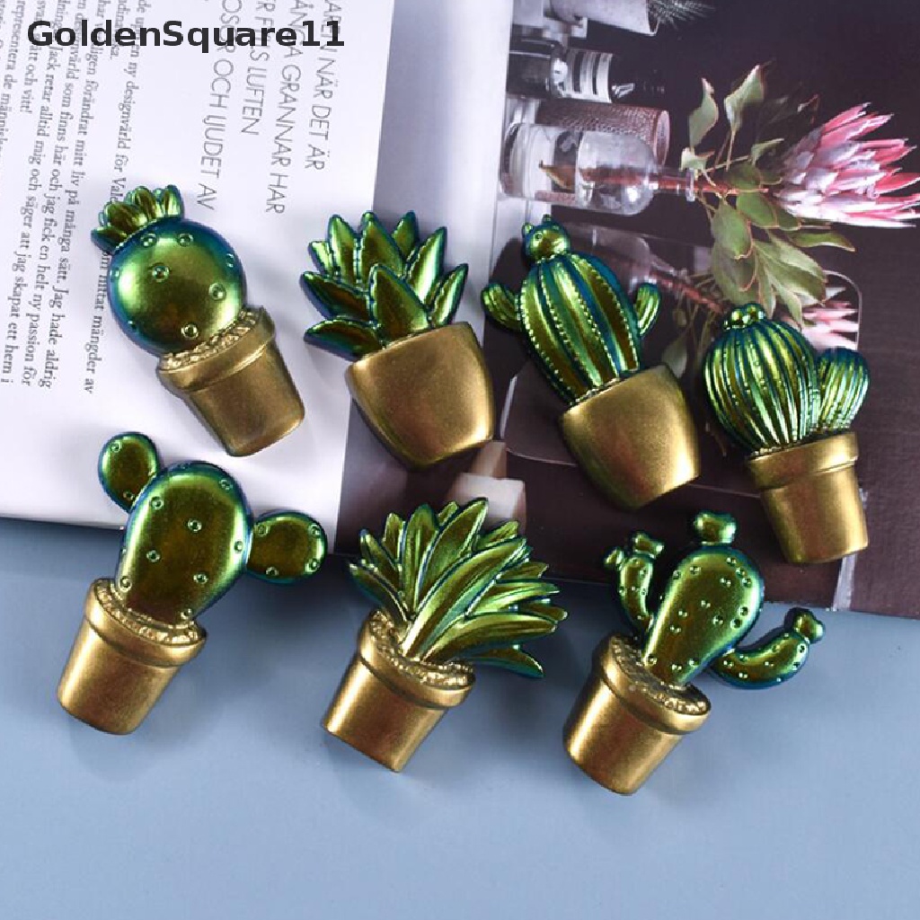 Khuôn Silicone Làm Mặt Dây Chuyền Hình Chậu Xương Rồng 3D DIY