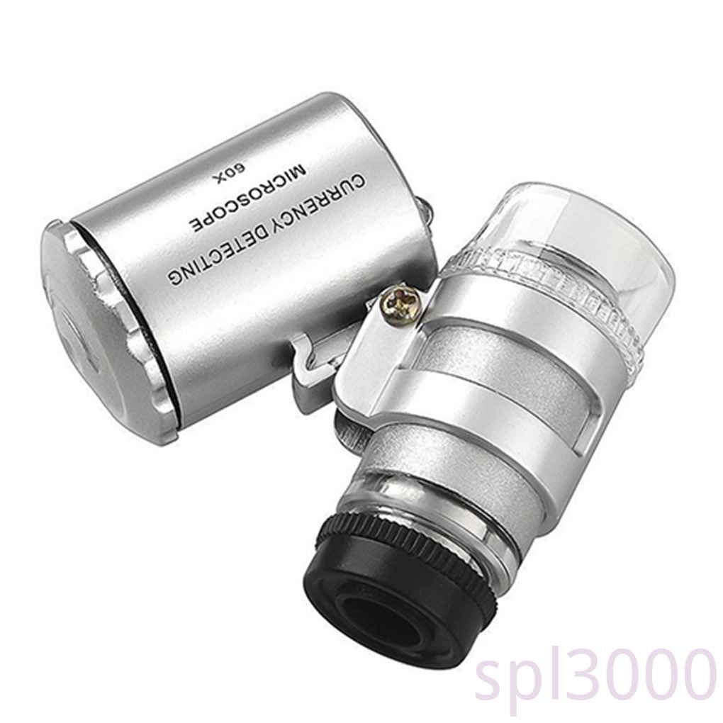 Kính hiển vi mini cầm tay phóng đại 60 lần có đèn LED tiện lợi