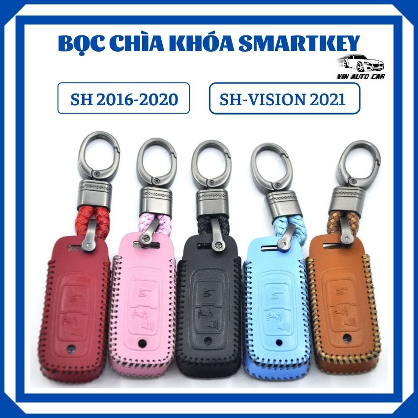 Bọc Chìa Khóa Smartkey Xe SH , Sh Mode , Vision 2022_2023 Bọc Smartkey mẫu Mới Chất Liệu da Simily ép nhiệt