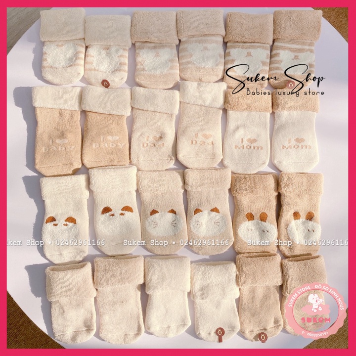 Set 3 Đôi Tất Bẻ Cổ BABYSOCKS Dầy Dặn Ấm Ấp