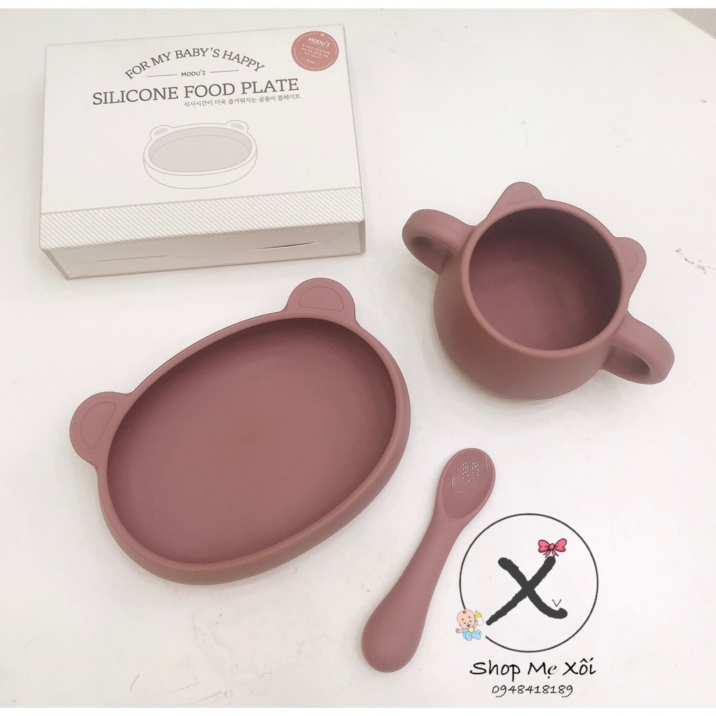 Made in Korea : Bát - Cốc - Thìa ăn dặm Blumama Modui Hàn Quốc.