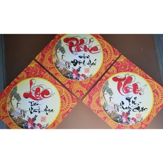 Bộ 3 tranh Phúc Lộc Thọ  chưa khung kích thước 26cm x 26cm. Qus tết, tranh trang trí nhà cửa.