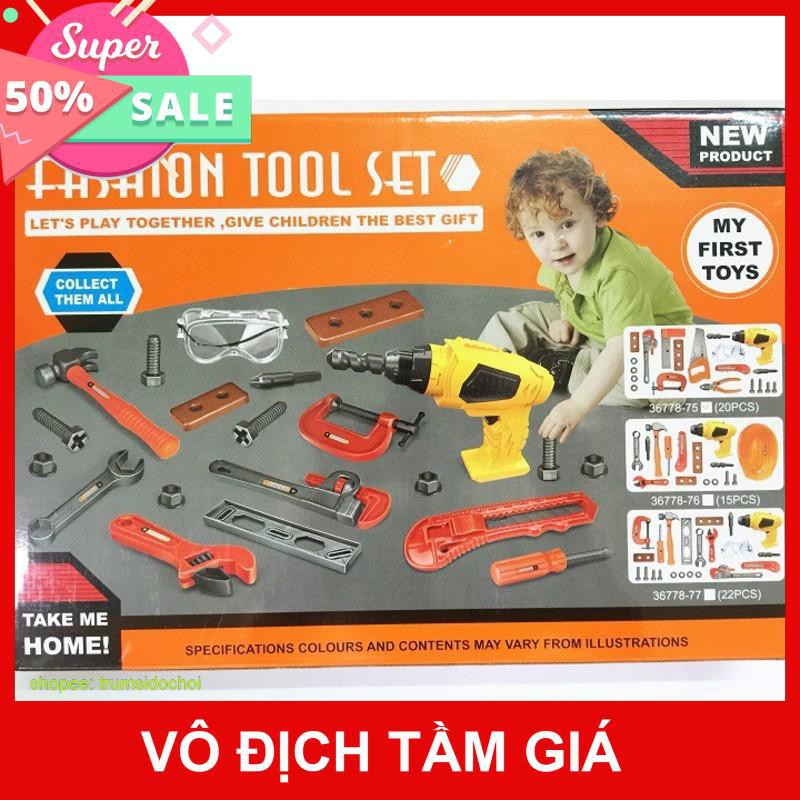 BỘ DỤNG CỤ SỬA CHỮA (KHOAN CHẠY PIN) kềm, búa