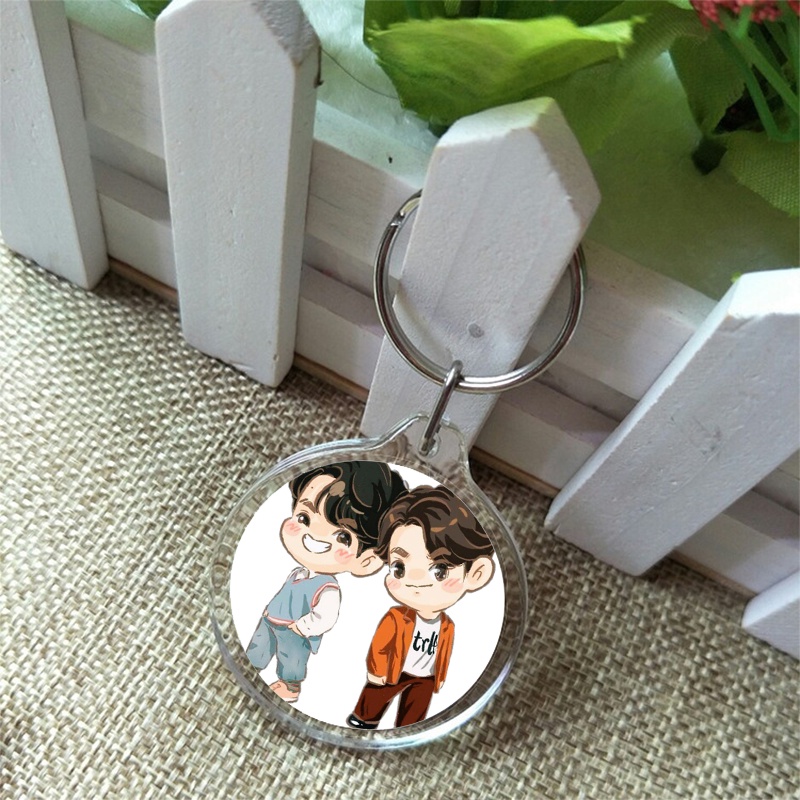 ( Tròn ) Móc khóa mica IN HÌNH BRIGHTWIN 2gether BL Thái Lan anime chibi xinh xắn