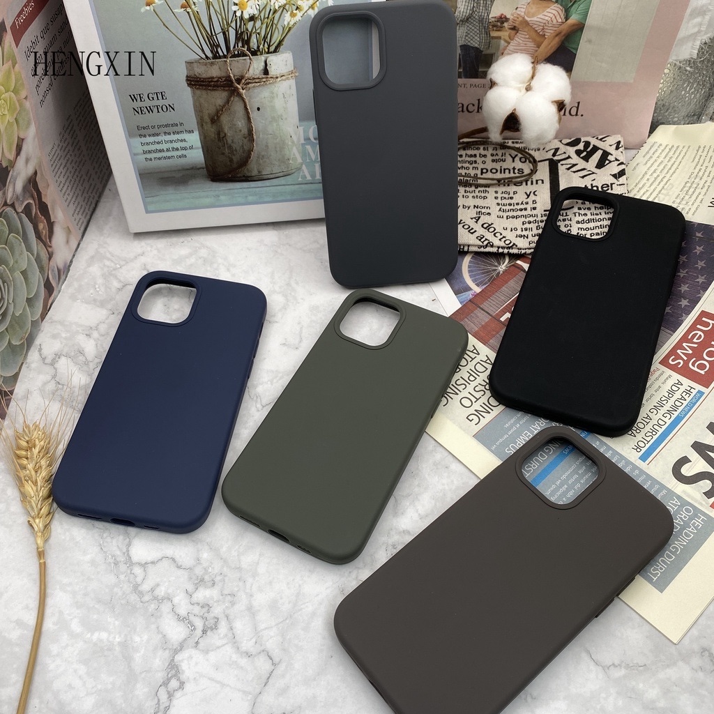 Ốp điện thoại mềm màu trơn bảo vệ chống sốc thích hợp cho iPhone 6 7 8plus x xs xr xsmax 11 pro 11promax