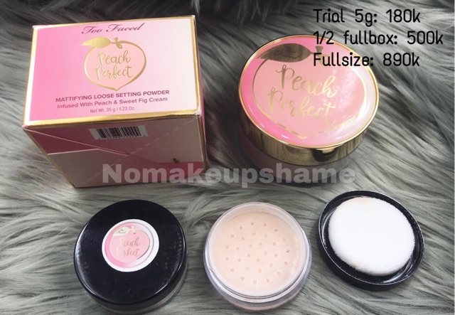 [Đủ Bill] Phấn phủ Toofaced Peach perfect mattifying powder