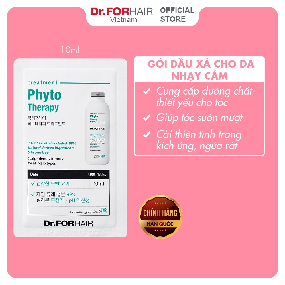 Dầu xả dành cho da nhạy cảm, dầu xả dưỡng tóc cho da đầu nhạy cảm Dr.FORHAIR Phyto Therapy Treatment gói 10ml