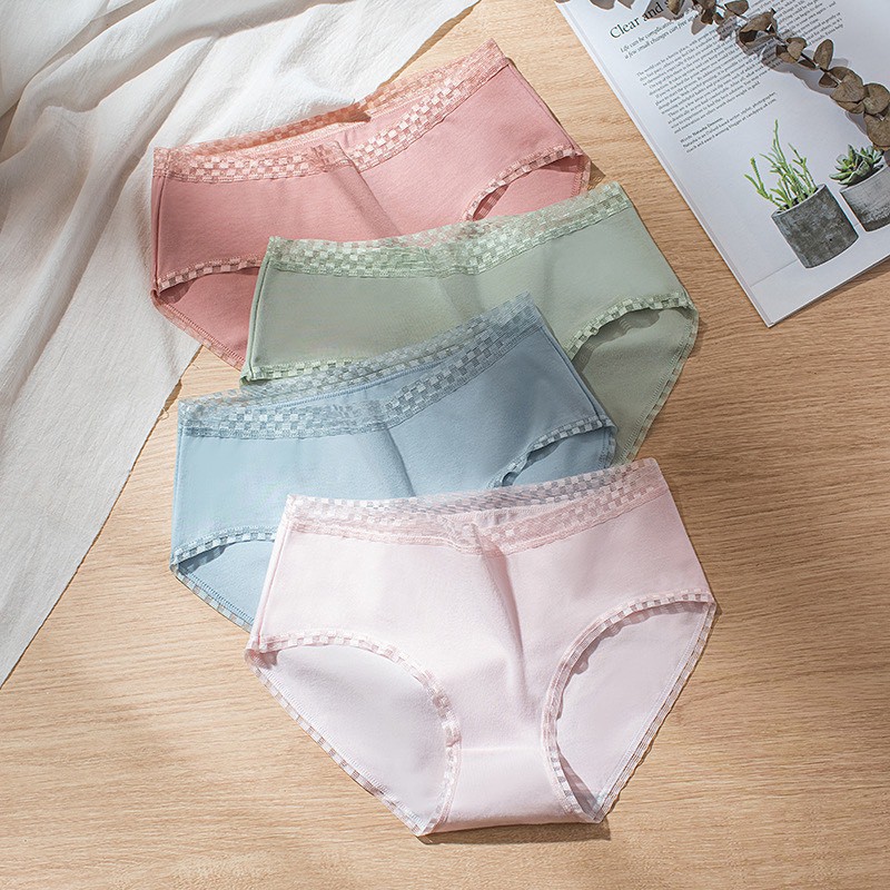 Quần Lót Nữ Cotton 7 Màu Viền Ren Ô Vanvene Lót May Chắc Chắn Chống Hằn Viền Quần Chip Cạp Vừa Mới Q233