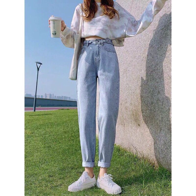 Quần bò baggy nữ quần jean baggy nữ quần jeans nữ cạp cao Pink Apricot Shop | BigBuy360 - bigbuy360.vn