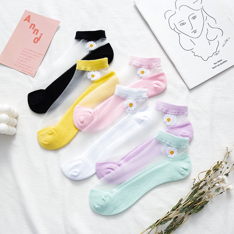 Tất Vớ Nữ Vải Lưới Hoa Cúc 325 Thời Trang Nhiều Màu