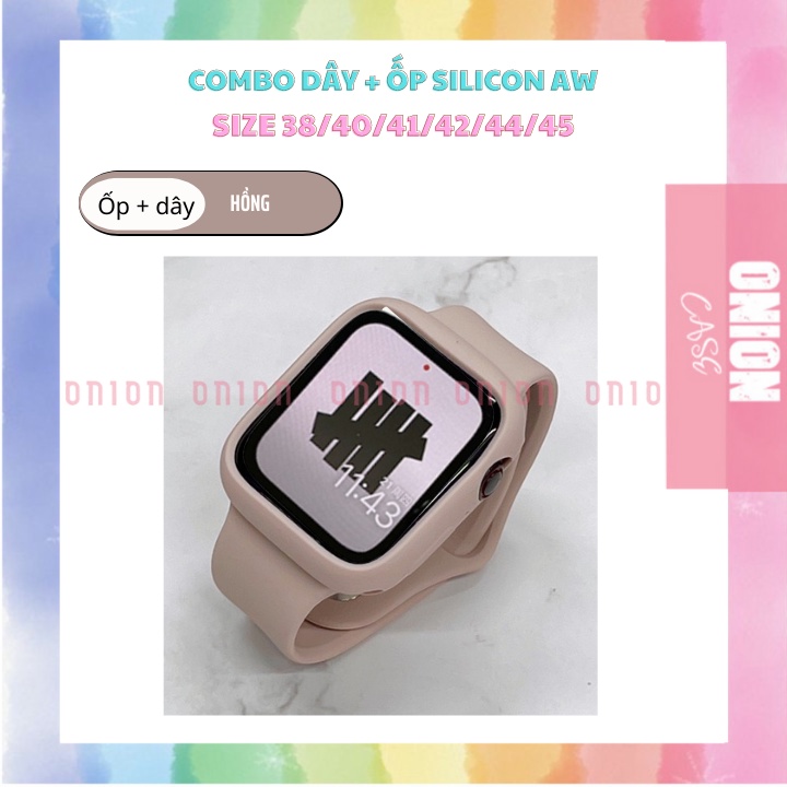 Ốp silicon và dây cao su cho đồng hồ thông minh APW size 38mm 40mm 41mm 42mm 44mm 45mm seri 1 2 3 4 5 6 7