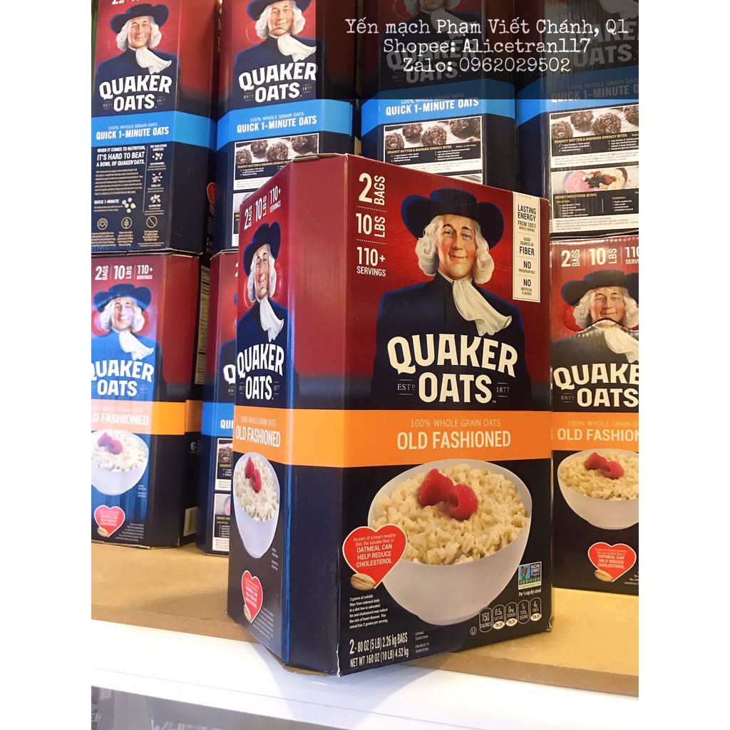 THÙNG NGUYÊN SEAL 4,53KG Yến mạch Quaker Oats Old Fashioned date 3/2023 NHẬP KHẨU USA