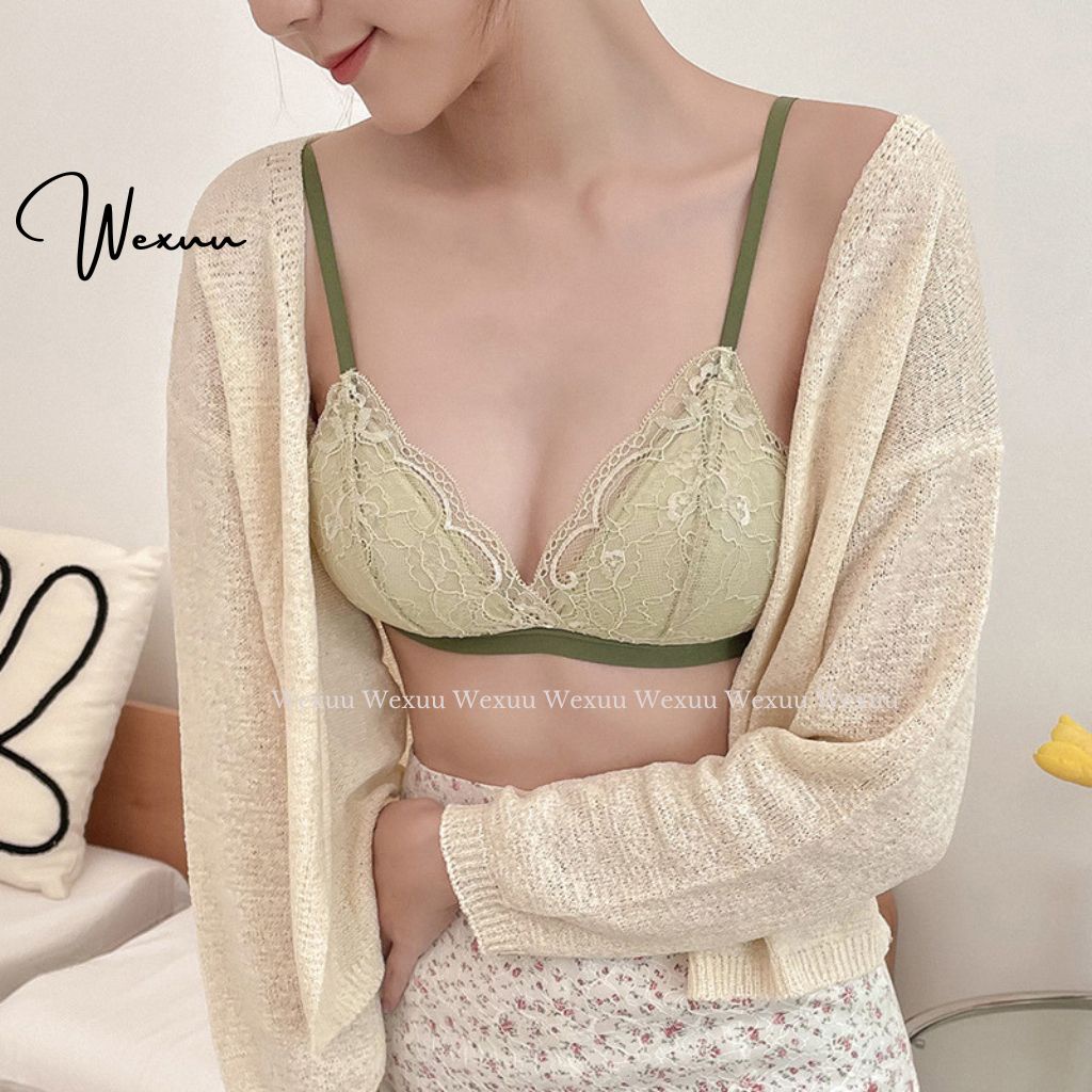 Áo lót nữ không gọng đệm mỏng Wexuu Design, vải ren hoa mềm mại phong cách quyến rũ - AV33