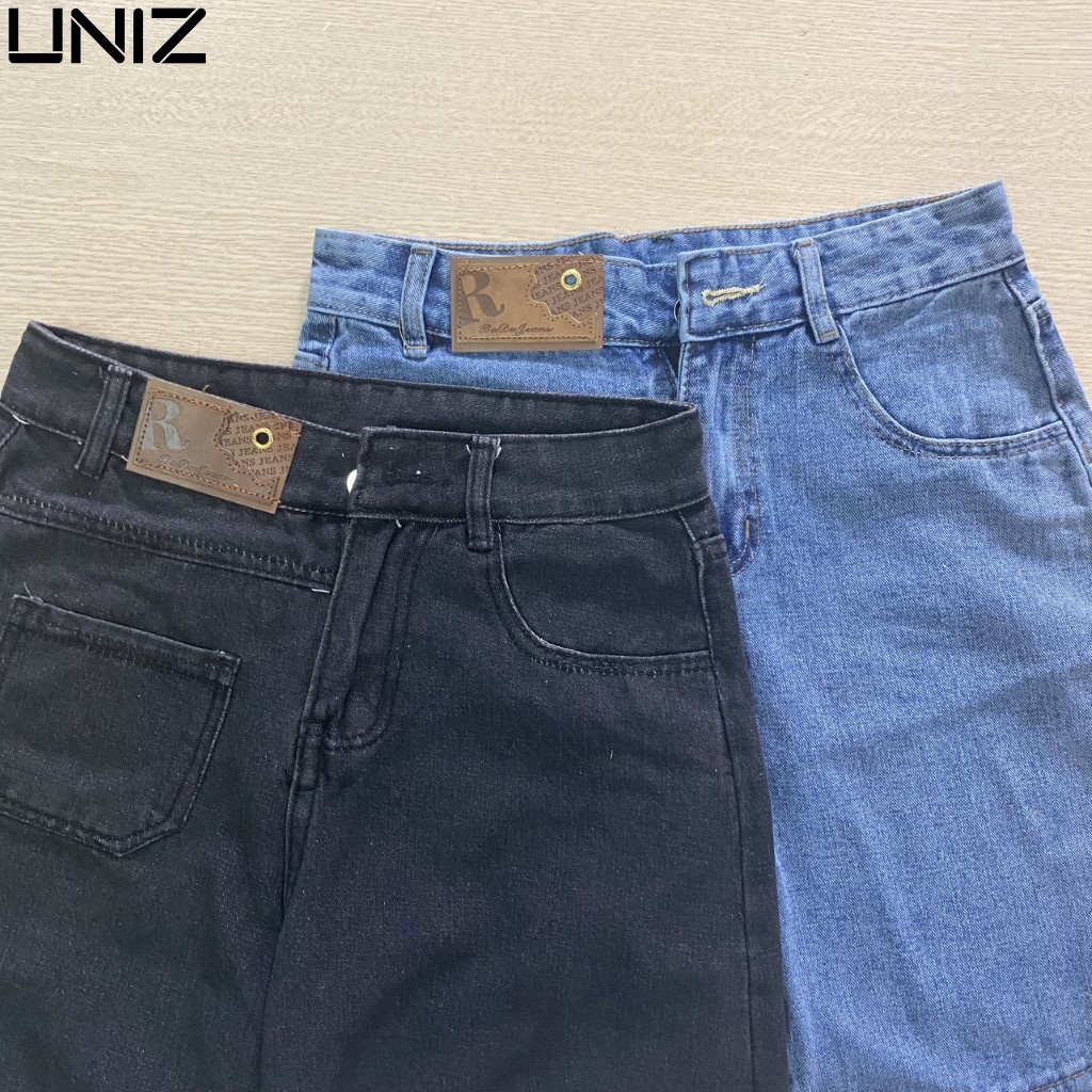 Quần Sooc Jean Túi Trước UNIZ (2 Màu), Unisex, Cạp Cao, Dáng Lửng, Ống Suông Rộng, Vải Jean, Mềm Mịn,